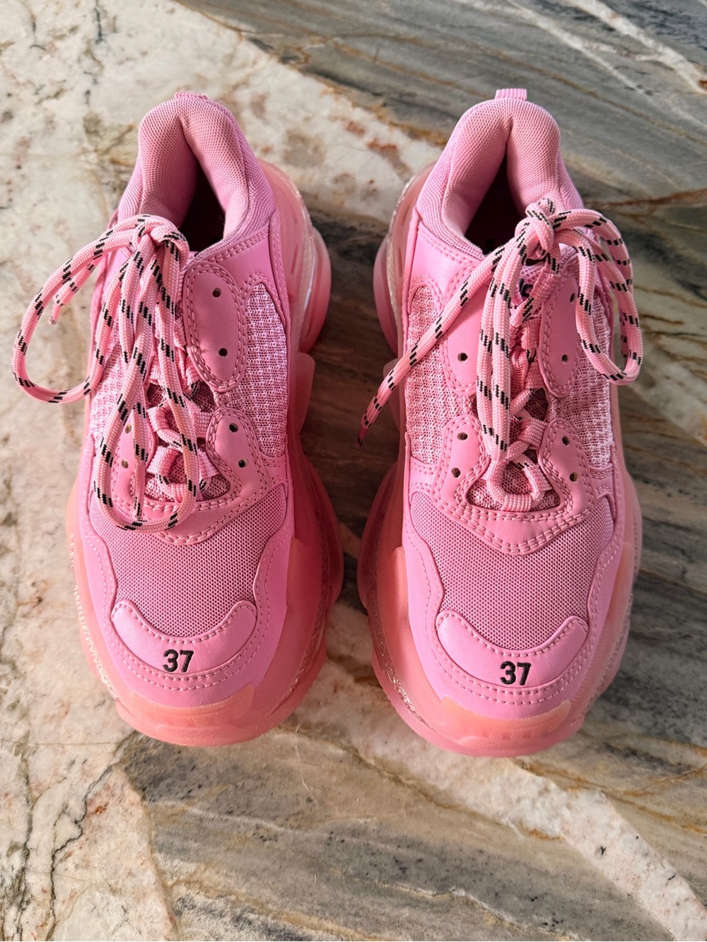 Balenciaga Pink Triple S Sneakers - Size 37